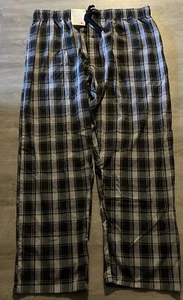 NWT Men's Hanes Woven Stretch Sleep Pant Pajamas Pant Cotton Blend Plaid - Picture 1 of 4