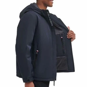 Tommy Hilfiger Mens XL Performance Jacket Coat Full Zip Lined Navy Blue NWT $160 - Picture 1 of 12