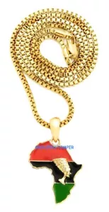Nefertiti On Africa Egyptian Queen Pendant with 24 Inch Box Link Necklace - Picture 1 of 11