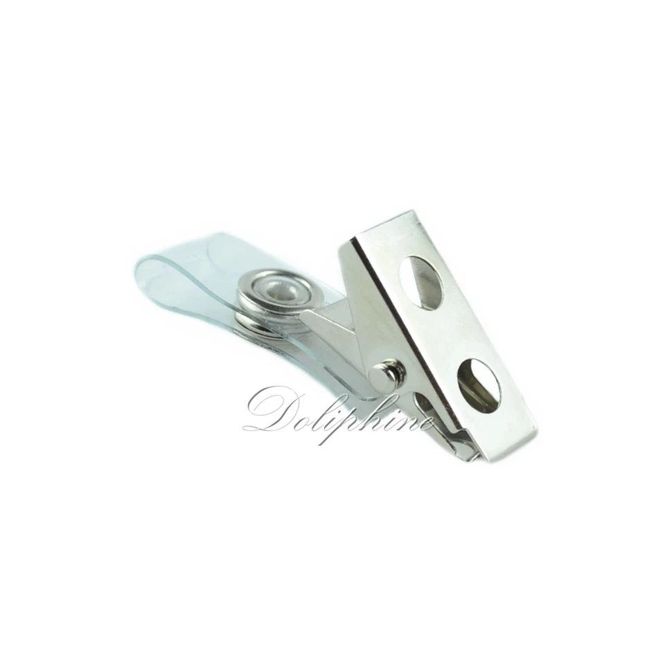 Venta al por mayor suministros de oficina plástico tarjeta de identificación nombre etiqueta gancho clip Foto 1 de 1