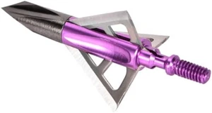 6 PCS Broadhead Archery Mechanical Arrow  100 Grain Fixed 3Blades,Purple Ferrule - Picture 1 of 6