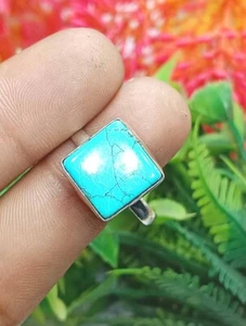 Buy Positive Turquoise 925 Silver Plated Handmade 1Pcs Worry Ring Jewelry Gift~ - Picture 1 of 1