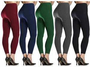 Damen Neu Winter WEICH thermisch dick Fell Vlies gefütterte Leggings GRÖSSE 8-18  - Bild 1 von 12