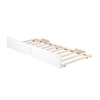 AFI Trundle Roll Out Daybed w/ Wheels 10.25" Twin Size Wood Bed Frame White - Image 1 of 4