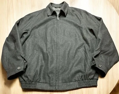 Jos. A. Bank Charcoal Gray Black Wool Viscose Flannel Zip Up Jacket Coat Sz L - Image 1 of 4