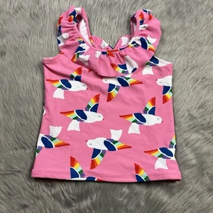 Hanna Andersson Pink Rainbow Bird Swim Tank Top Size 10 - Picture 1 of 9