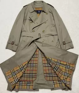 Burberry London Men's Trench Coat w/Liner Khaki Beige Made in Japan size L - Picture 1 of 24