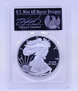 2019 W PROOF SILVER AMERICAN EAGLE $1 PCGS PR70 DCAM THOMAS CLEVELAND FUN FDOI - Picture 1 of 4