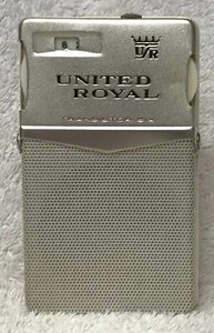 Rare Vintage 1960s UNITED ROYAL 602-A Silver Rose White AM Six Transistor Radio - Picture 1 of 8