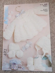 Patons Knitting Pattern forBaby Jacket, Hat, Bootees, Mitts. 4ply. - Picture 1 of 6