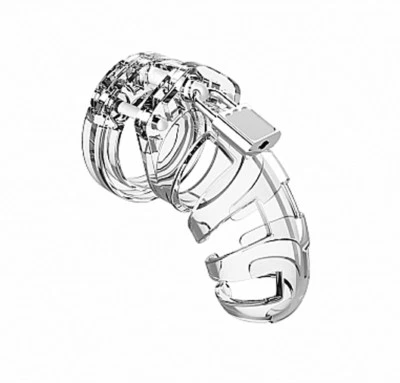 MANCAGE Male Chastity Belt Cage Model 02 Clear Polycarbonate Lockable CBT Kit - Image 1 of 4