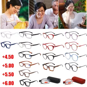 Occhiali da lettura+4,5+5,0+5,5+6,0 lenti ottiche lettore telaio in plastica leggero N - Foto 1 di 36