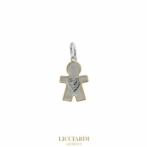 Ciondolo donna bimbo oro bicolore 18kt - Foto 1 di 2