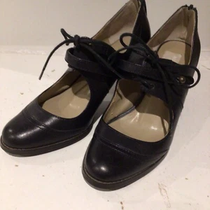 M&S Autograph Insolia Black Leather High Heels UK 3.5 Leather Uppers Pre Owned - Picture 1 of 12