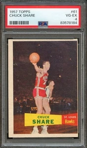 BK - 1957 Topps - Chuck Share - #61 - PSA 4 - VG-EX - Picture 1 of 2