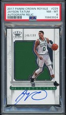Jayson Tatum 2017-18 Panini Crown Royale Silhouette Rookie Patch Auto /199 PSA 8
