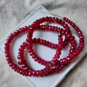 110 Karat Natürliche Afrikanische Spitze Rosa Rubin Schliff Rondell Form 16 Zoll Perlen Halskette - Bild 1 von 24