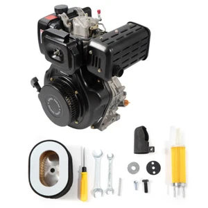418CC Heavy Duty 10HP 4 Stroke Diesel Engine Single Cylinder 1" Shaft Air-Cooled - Picture 1 of 21