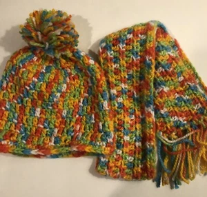 Childs Scarf and Hat Set Thick Yarn Size 1-3 Years Ready To Ship - Picture 1 of 3