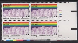 ALLY'S STAMPS US Plate Block Scott #2275 22c United Way [4] MNH [STK] - Picture 1 of 1