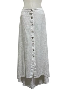 Bryn Walker White Linen Skirt XS Elastic Waist High-Low Hem A-Line White NWT - Picture 1 of 11