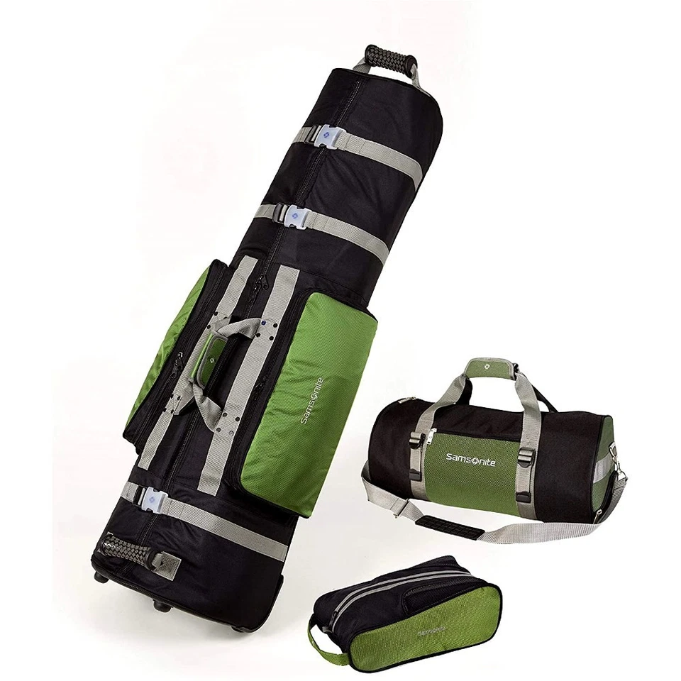 NEW Samsonite Golf 3 pc Set Travel Cover / Shoe Bag / Duffel Retail $170 - Grass - Image 1 of 1