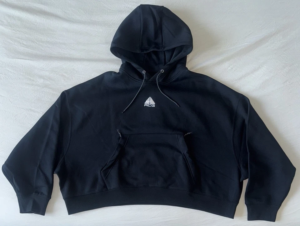 Nike Women's Phoenix Fleece Oversized Pullover Hoodie Sz L Black DQ5858-010