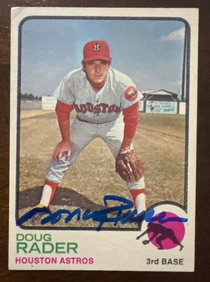 1973 Topps DOUG RADER Autographed Baseball Card #76 ASTROS - Image 1 of 2