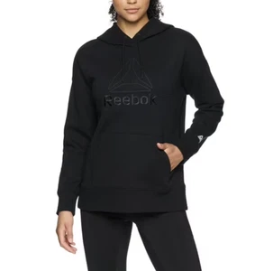 Sudadera con capucha Reebok para mujer y mujer Plus grande con logotipo bolsillo negro, talla L - Imagen 1 de 4