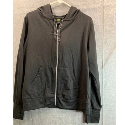 Sudadera con capucha negra con cremallera completa talla grande Athletic Works para mujer Foto 1 de 4