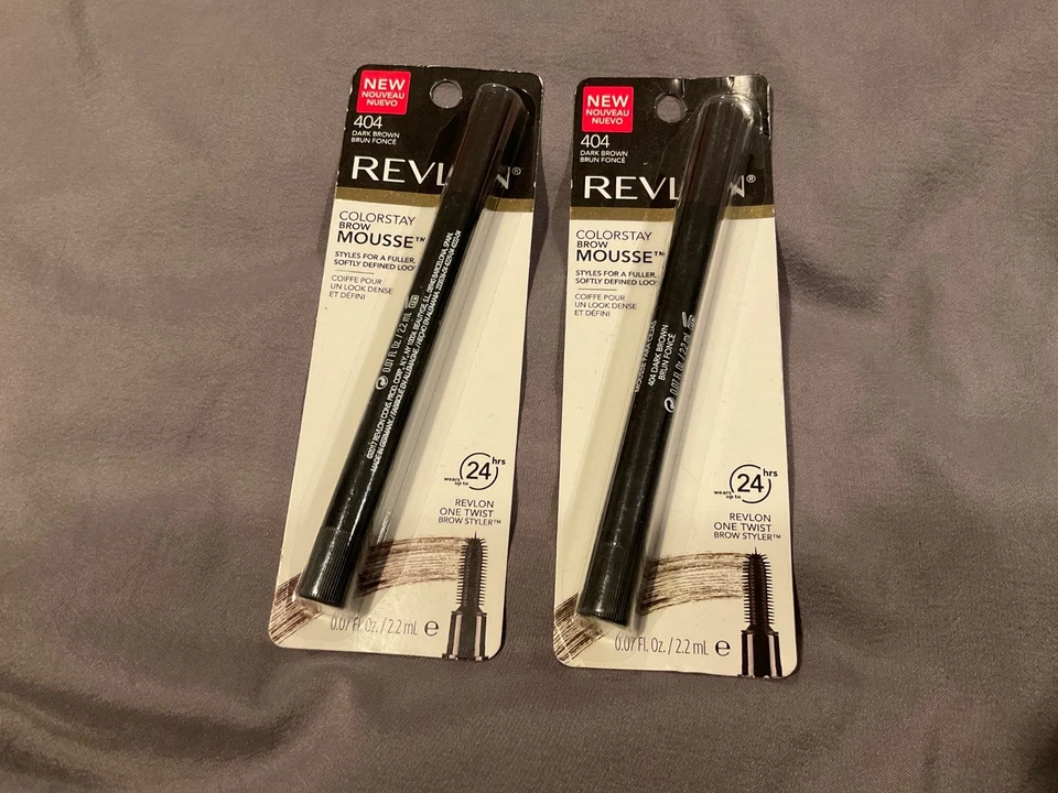 ~ 2 Brand New Revlon Colorstay Brow Mousse 404 Dark Brown ~ - Image 1 of 1