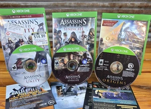 Lote de juegos Xbox One Assassin's Creed Bundle - Unity, Origins, Syndicate Probado - Imagen 1 de 9
