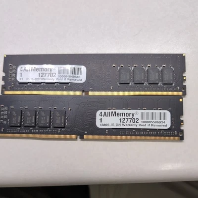 4ALLMemory (Samsung) 32GB 2x 16GB PC4-21300 Desktop DDR4 2666 MHz DIMM 288-Pin - Image 1 of 3