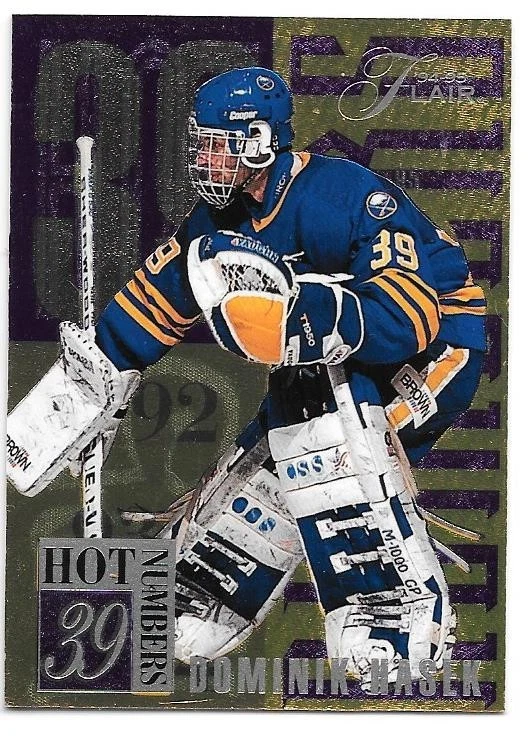 DOMINIK HASEK 1994-95 FLAIR HOT NUMBERS 39 3 BUFFALO SABRES HOF - Image 1 of 1