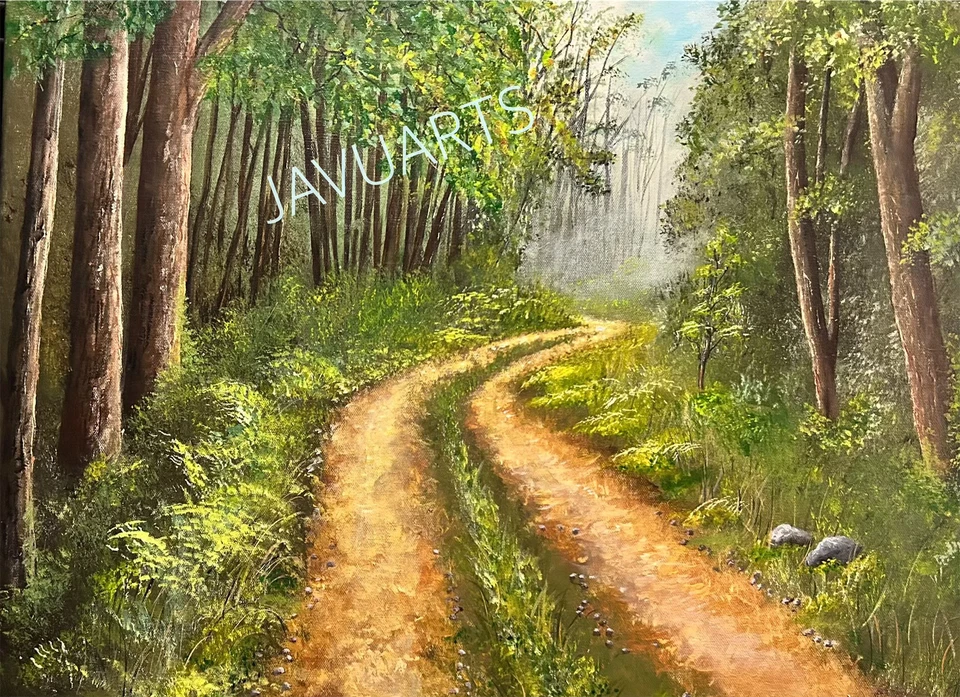 Original Acrylic painting, stretched canvas 18"x 24" Landscape, Ready to hang — 第 1/1 张图片