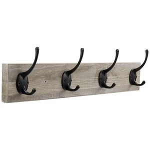 Wall Mounted Coat Rack, Wooden Entryway Vintage Rustic Coat Rack Hat Hanger R... - Picture 1 of 7