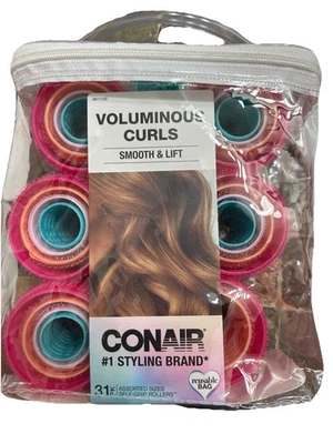 Nuevos rodillos de autoagarre Conair, rizos voluminosos colores brillantes, 31 unidades -#c31 Foto 1 de 4