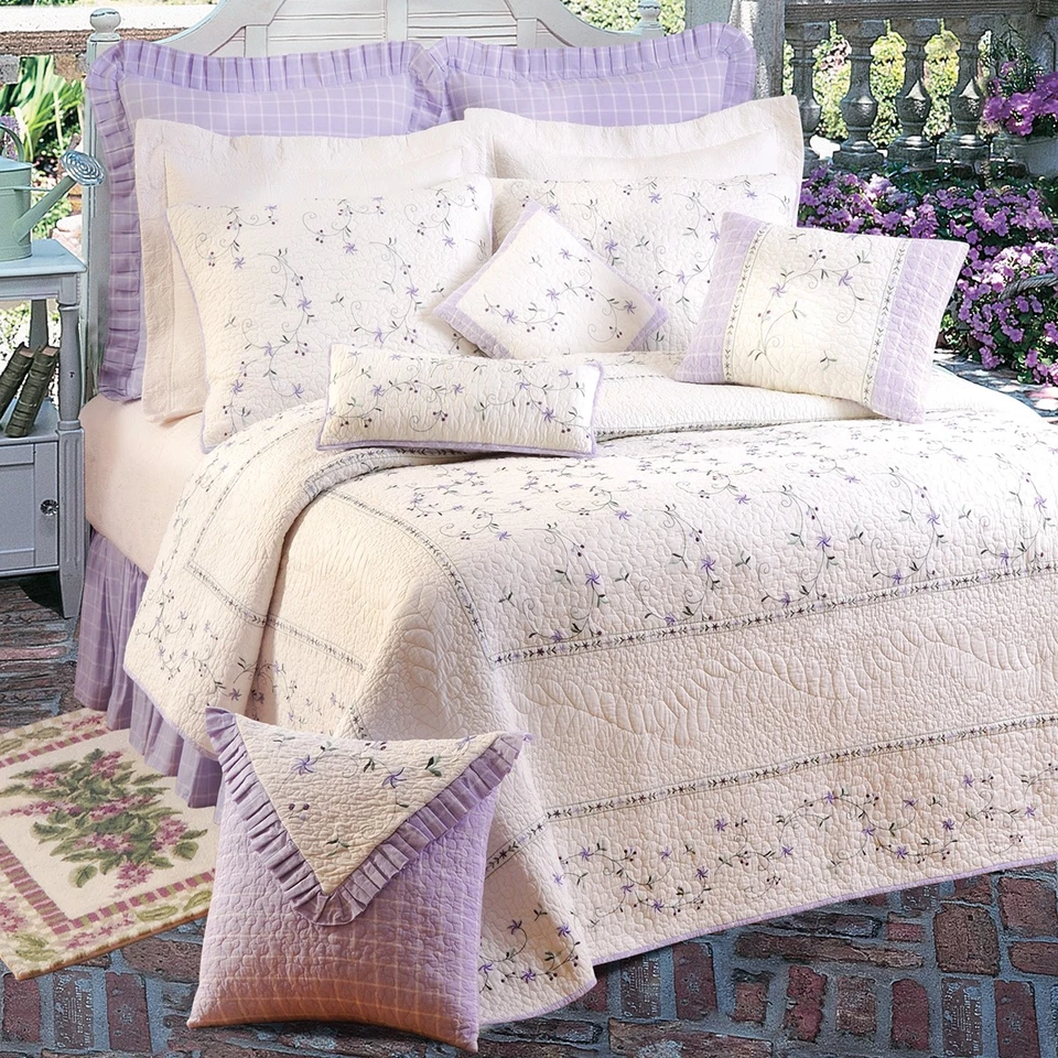 Lavender Trellis Twin Quilt - Image 1 of 1