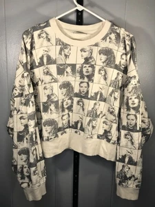 Taylor Swift ERAS Tour Konzert Cropped Oversize weiß Rundhals Pullover Pullove L - Bild 1 von 4