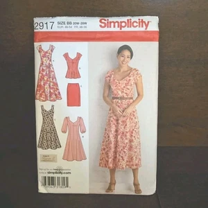 Vestido Simplicity 2917 Estampado de Costura Karen Z 2 Longitudes Falda Top Talla BB Sin Cortar FF - Imagen 1 de 3