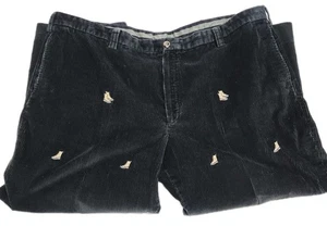 Pantalones de pana negros LL Bean para hombre 46 botas de pato bordadas AOP ajuste clásico - Imagen 1 de 10