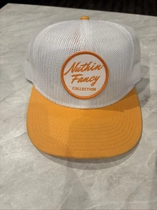 Nuthin Fancy Golf Baseball Cap Hat Adult Adjustable Mens Snapback White/Yellow! - Picture 1 of 8