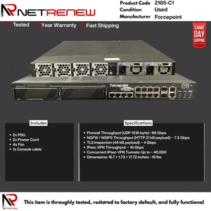 Dispositivo de firewall Forcepoint 2105-C1 Next-Gen serie 2100 - Imagen 1 de 1