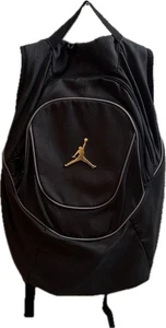 Nike Jordan Metal Jumpman Logo 23 Runde Shell Rucksäcke Reise Sport schwarz EUC - Bild 1 von 14