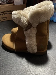 Damen Winter Kurz Stiefel Braun Leder Kunstfell Gefüttert Größe 8,5 - AIRWALKS - Bild 1 von 7