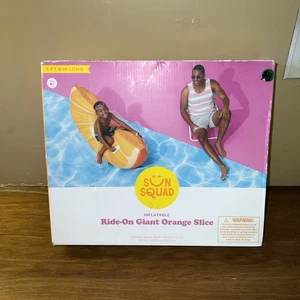 Piscina inflable gigante naranja - Sun Squad NUEVA 4 pies 8 pulgadas de largo - Imagen 1 de 3
