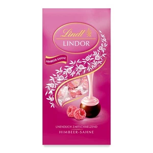Schokolade LINDOR Kugeln Himbeere 137 g Beutel ca 10 Kugeln Vollmilchschokolade - Bild 1 von 24