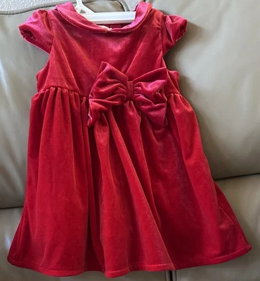 Vestido de vacaciones H&M bebé niña terciopelo rojo totalmente forrado talla 9-12 meses nuevo con etiquetas Foto 1 de 4