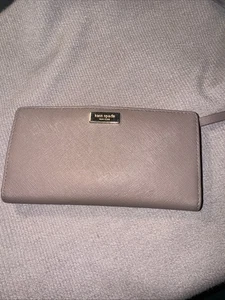 Usado Kate Spade Mujer Cartera Doble Plegable Stacy Newbury Lane Beige Marrón - Imagen 1 de 9