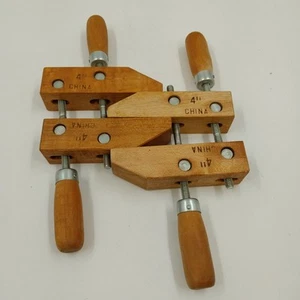 Set 2 Of 4" Maple  Wood Hand Screw Clamps 2" Cap 2" Throat 1" Thick China 9"Long - Picture 1 of 3